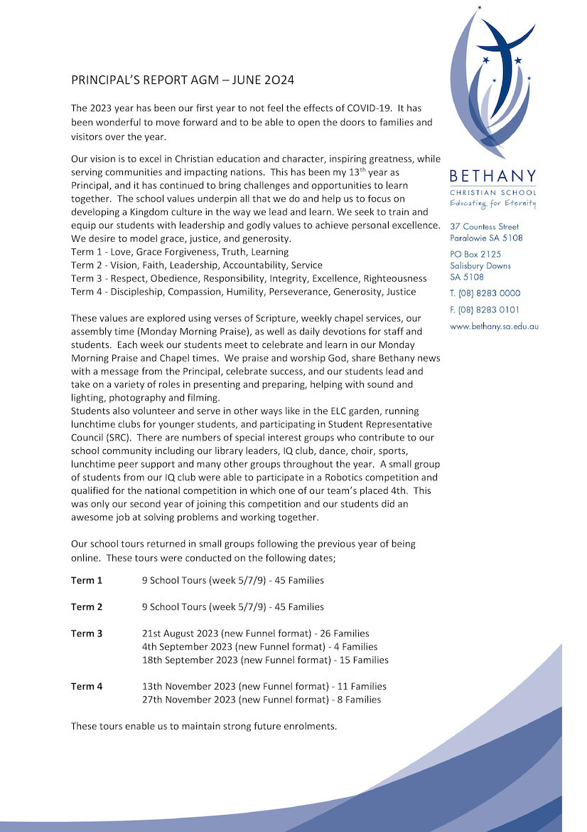 Bethany Christian School Principal's Report - June 2024.pdf