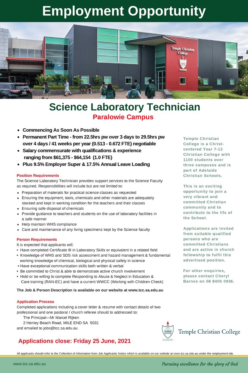 Science Laboratory Technician Paralowie.pdf