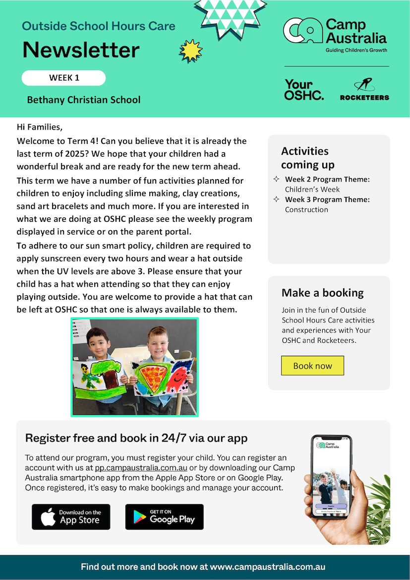 Term 4 2025 - Week 1 Newsletter - Camp Australia.pdf