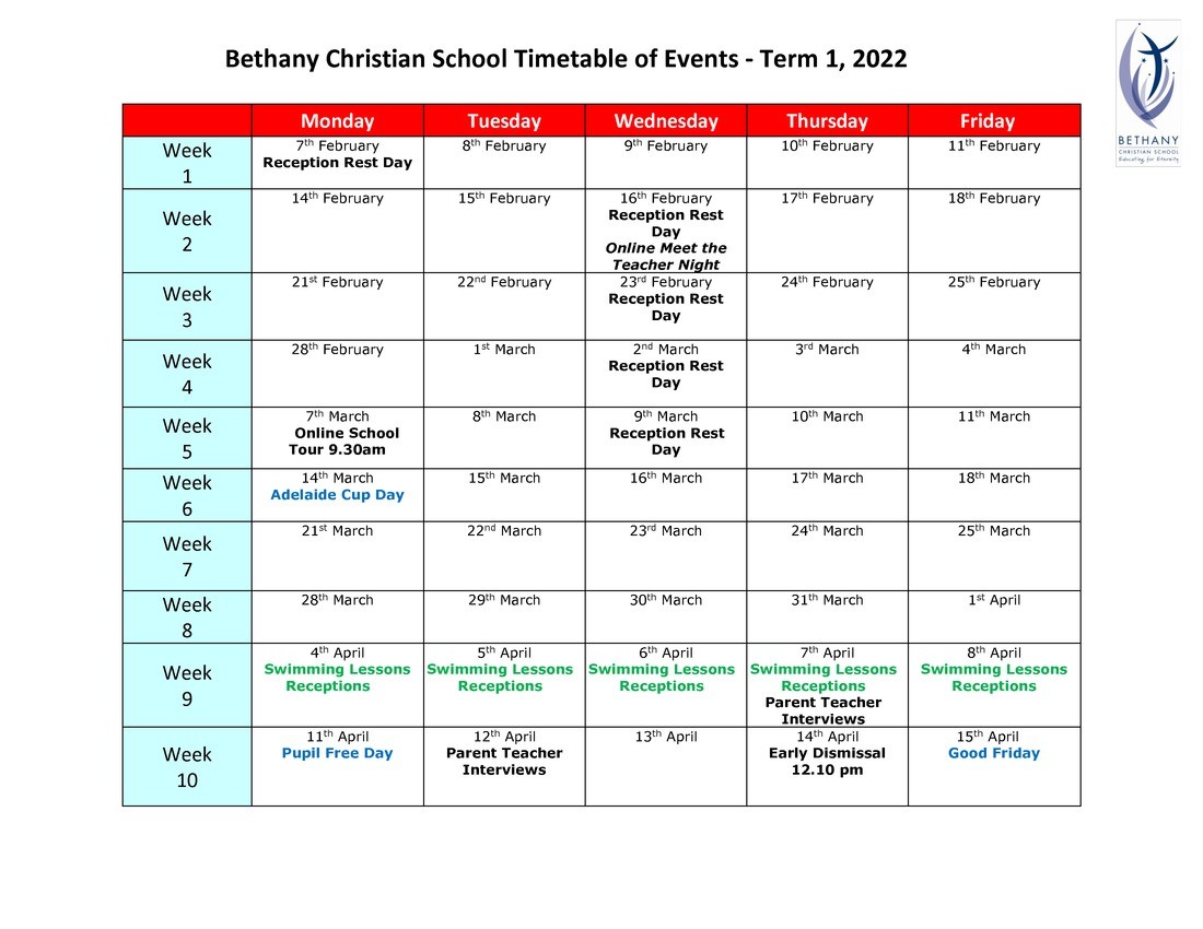 Timetable of Events - Term 1 2022.pdf