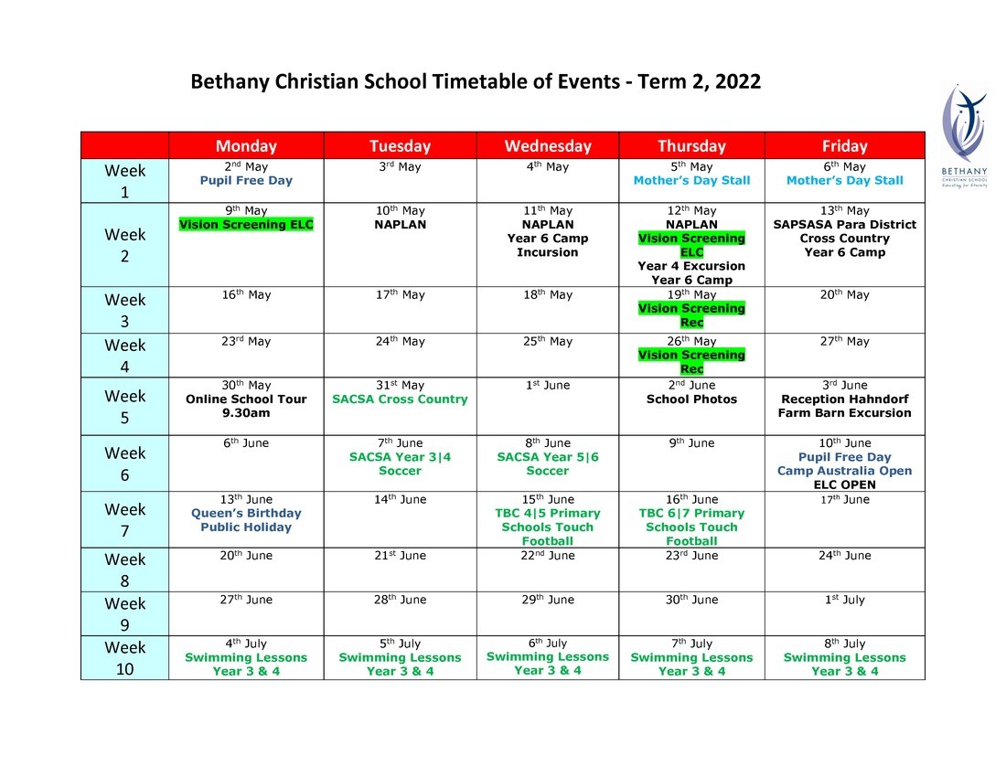 Timetable of Events - Term 2 2022.pdf